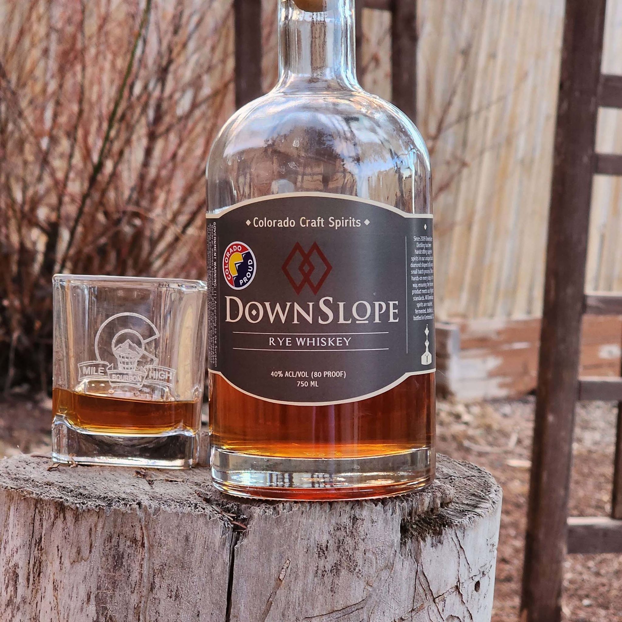 Downslope Rye Whiskey Bottle